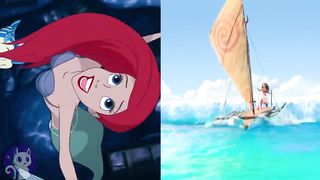 The Little Mermaid & Moana: Ariel and Moana swim together with their daughters???????? | Alice Edit!