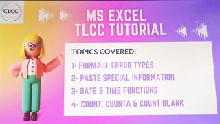 MS Excel Tutorial - TLCC LIVE CLASS-3