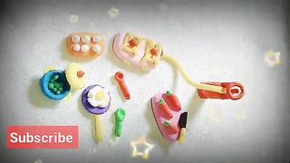 DIY How to make a miniature kitchen set with polymer clay