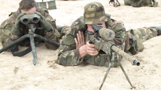 Army check a rocket in a training
