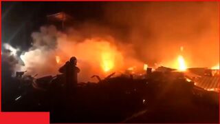 Building with 185 people inside burns down in Crimea