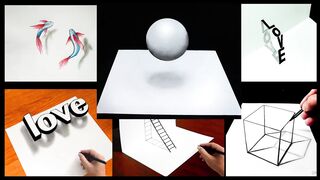 6 Easy 3D Drawing Tutorial ! ???? Easy 3D illusion Drawing tutorials