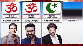 Indian Bollywood actors and their religion.