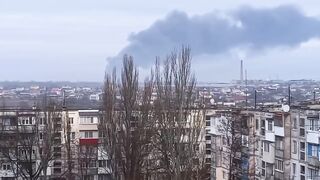 Херсон - Утро 2 Марта. Опять горит Чернобаевка. 7:00