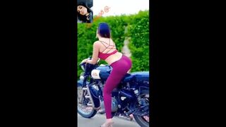 beautiful girl ride motorcycle