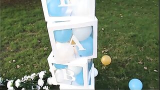 Baby Shower Box Transparent Balloon Box Birthday Wedding Party Docoration Baby Shower Birthday Custom Letter Box-Party DIY Decorations