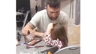 This Cute baby will melt Your heart & Showing her father love.