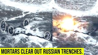 Ukrainian mortars destroy Russian troops inside their trenches