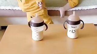 Cute babies feed time