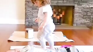 Naughty and cute little girl
