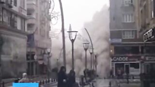 Footage shows buildings collapse in Syria, Turkey after 7.8-magnitude earthquake  USA TODAY #Shorts