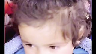 Baby cutting so funny