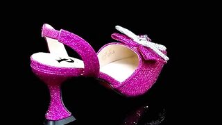 Italian Design African Women's Wedding Party Fuchsia Color Shoes and Bags Set
