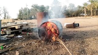 روٹی پکانے کیلئے ڈرم کا استعمال