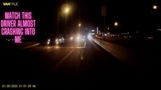 Watch this driver almost crashing into me
