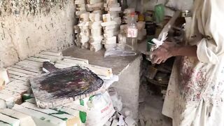 The Beautiful glass making process from stone piece
