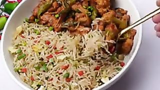 Chicken Chilli Dry With Fried Rice ???? ????
