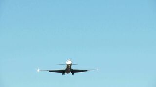 Airplane on approach landing