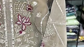 chiffon heavy Embroidered wedding wear