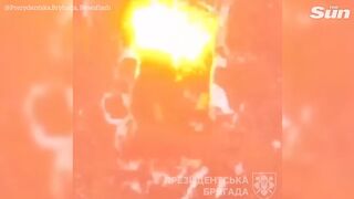 Ukrainian drones drop grenades on Russian soldiers in front lines trenches