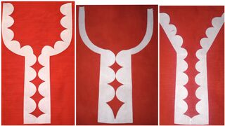 Neck designs with cutting and stitching