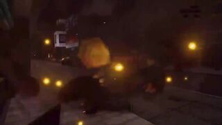 The first crash and it explodes