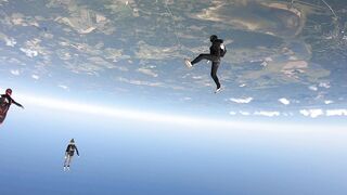 Sky Diving in Estonia on blue sky day