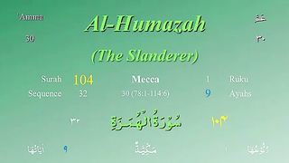 Recite Holy Quran 104 Surah Al Humaza with Tajweed by Mishary Al Afasy