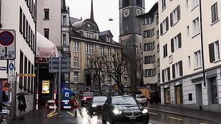 Roads of  Zurich after rain#rainy day