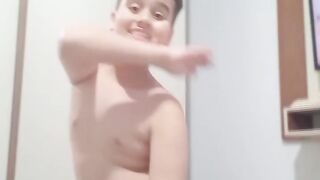 Cute boy dancing