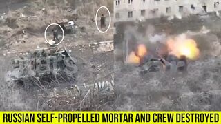 Russian 240mm self-propelled mortar carrier 2S4 Tulpan destroyed by Ukrainian fire