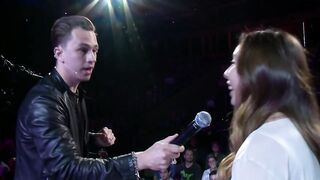 Girl shoots magician in face with BB Gun.