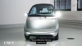 The Microlino electric car is small by design and will get you from point A to point B without the hassle of parking or getting gas.