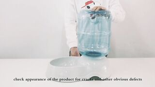 Amazon Basics Automatic Dog Cat Feeder and Water Dispenser Gravity Feeder and Waterer Set,