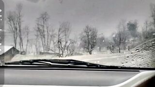 Driving In Snow falling.