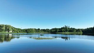 Drone footage of kayak Lake