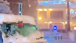 Snowfall night scene