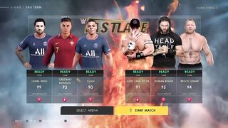 wwe2k22 Roman John Brock Vs Ronaldo Messi mabbapa