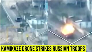 Ukrainian kamikaze drone strikes Russian base and its troops