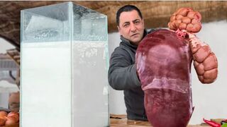 Tender beef liver in fresh milk! Healthy rustic dish in nature
