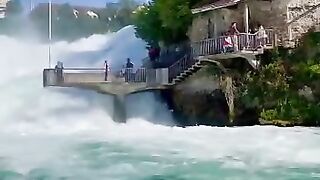 A beautiful water flow in a river