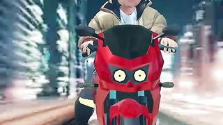 baby driving on scooty