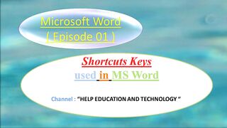 Microsoft Word (MS Word ) Shortcuts ( Episode 01 ) │مائیکروسافٹ ورڈ شارٹ کٹ │एमएस वर्ड शॉर्टकट