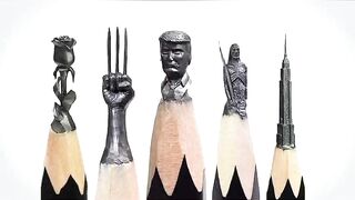 Artist carves super realistic sculptures using just graphite pencil tips ????️????  Credit: Dalton Ghetti