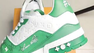 Louis Vuitton Green White Shoes