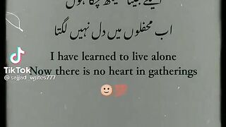اکیلے جینا سیکھ چوکا ہوں