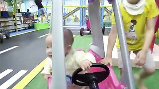 Johny johny yes papa with baby cute at indoor playground for kids and family fun 2023
