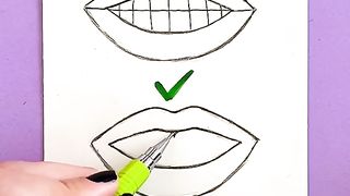 How to draw teeth and perfect lips #