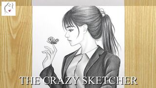 How to Draw a Beautiful Girl with Butterfly ???? A Cute Face