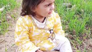 Farming by cute baby girl